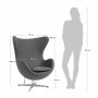 Дизайнерское кресло EGG CHAIR черный матовый с эффектом состаренная кожа - 4