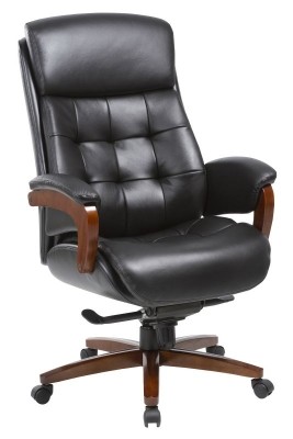 Кресло для руководителя Бюрократ Mega черная кожа